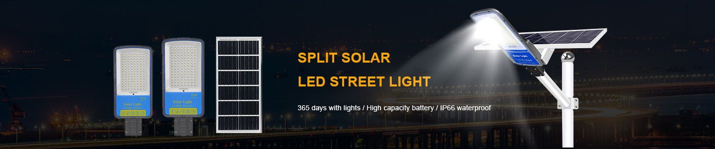 Split solar LED street light