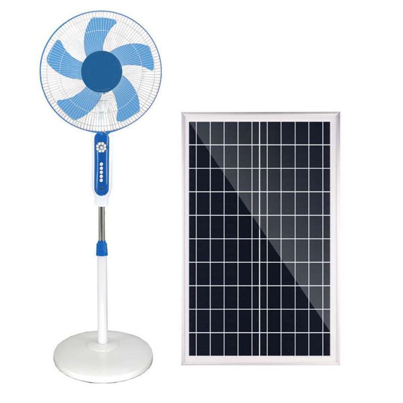Outdoor camping solar charging electric fan 12 inch large wind household floor fan