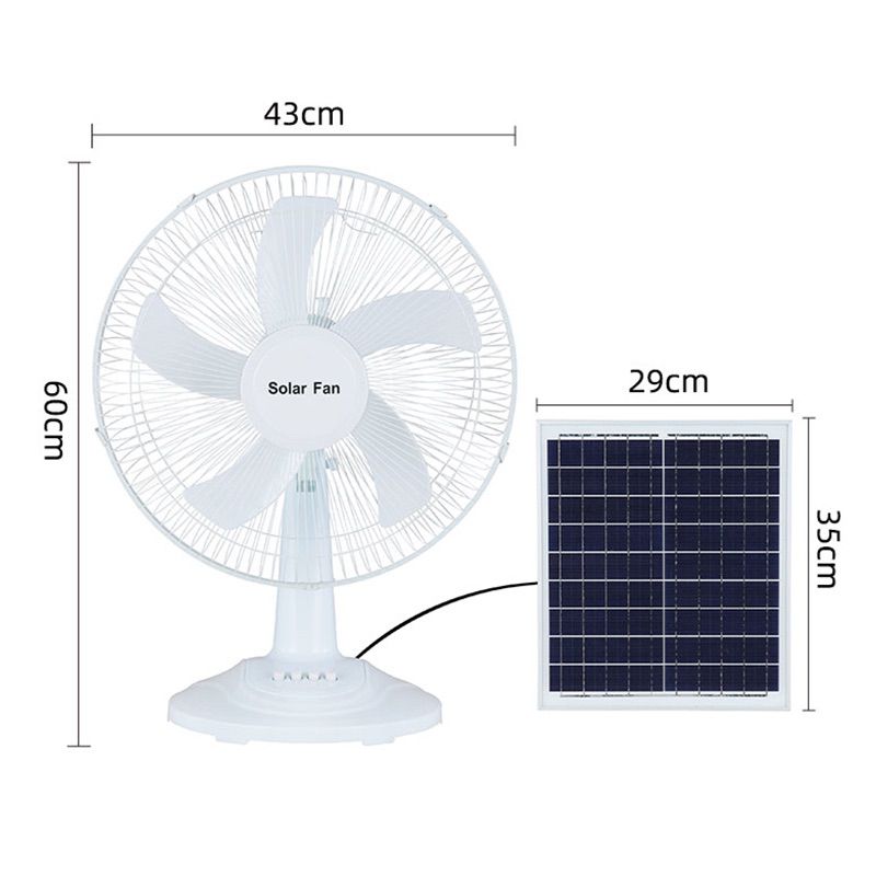 Solar charging fan household large wind outdoor portable 16 inch solar desk fan