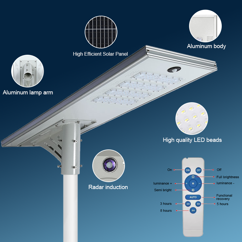 HZ-TY-007 30W-150W Solar street light with various bracket , dusck to dawn solar street light with camera