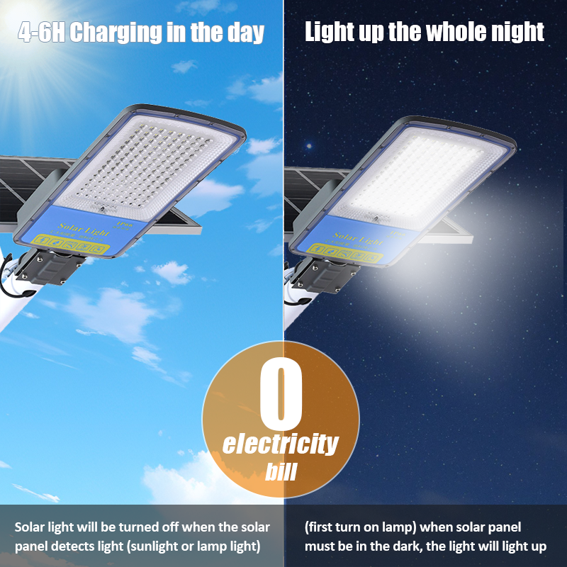 100w 200w 400w solar lights dusk to dawn working solar street light