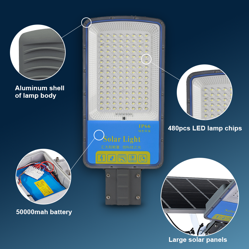 100w 200w 400w solar lights dusk to dawn working solar street light