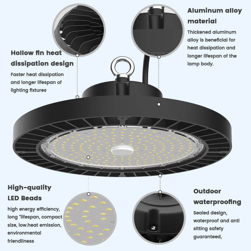 Commercial Industrial 100W 150W 200W 250W 300W 400W UFO Highbay Lamp Factory Warehouse Workshop Supermarket LED High Bay Light