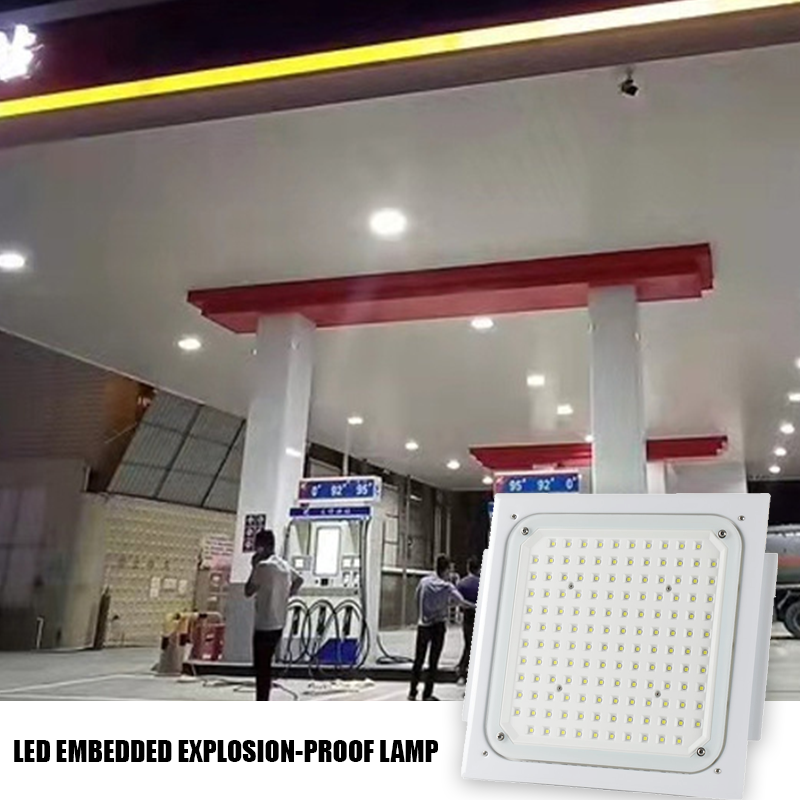 High Brightness IP65 Waterproof Aluminum 100w 150w 200w 250w Led Explosion Proof Light For Fuel Petrol Gas Station Canopy Lamps