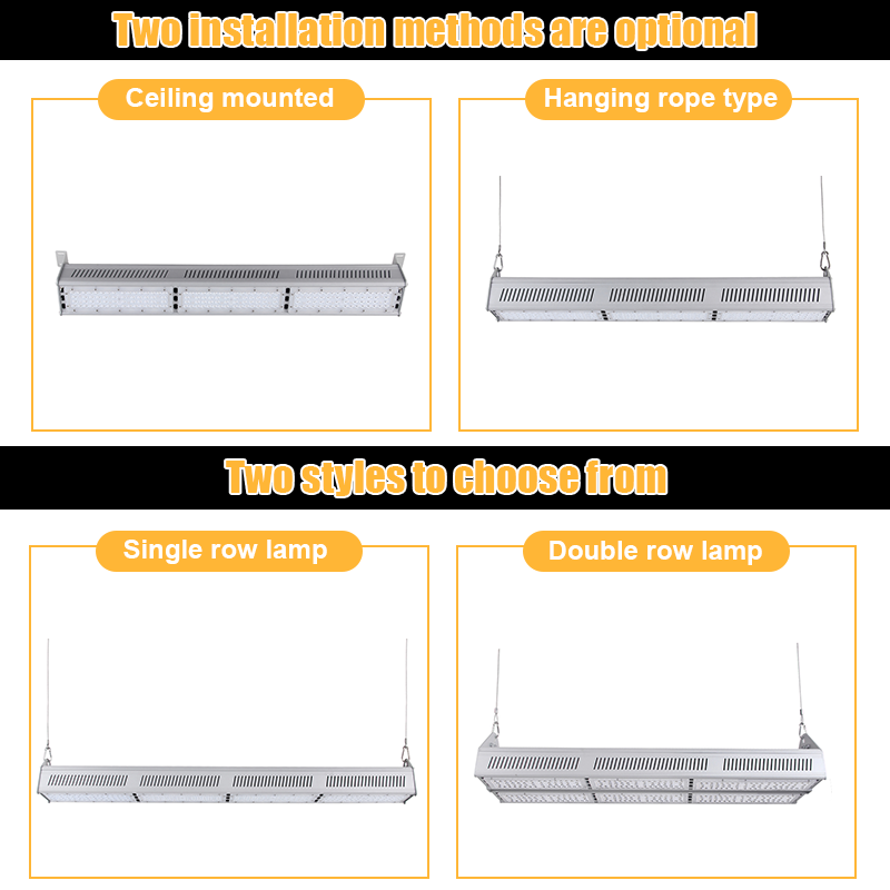 Commercial Lighting High Bay Light Waterproof IP66 50W-300W Indoor LED Mining Lamps Warehouse Industrial Use Aluminum PC Body