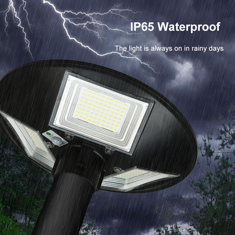 High Lumen Ip65 Remote Solar Garden Light Control Sensor UFO Lamp Park 10w 20w 30w 40w 50w All In One LED Solar Garden Light