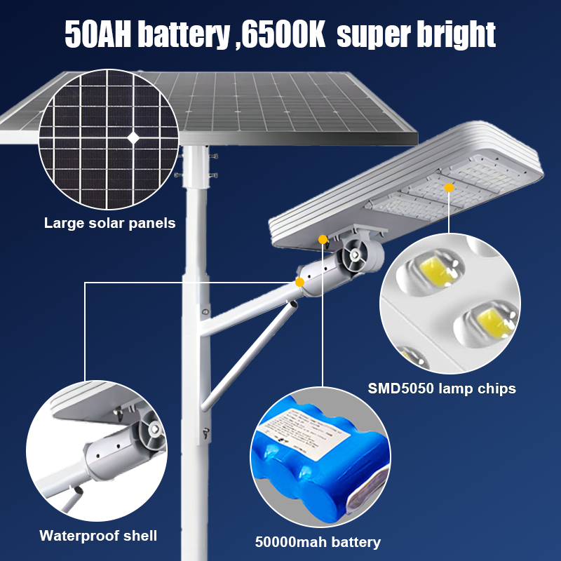 High Lumen Outdoor Road SMD Waterproof IP65 Outdoor Aluminum 50W 100W 150W 200W 300W 500W 1000W Split Solar Led Street Light