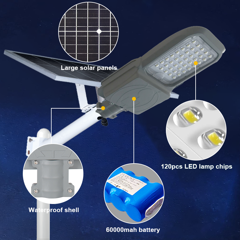 Hongzhun Outdoor Solar Street Light Road Waterproof IP65 Outdoor Aluminum 50w 100w 200w 300w 400w 500w Led Solar Street Light