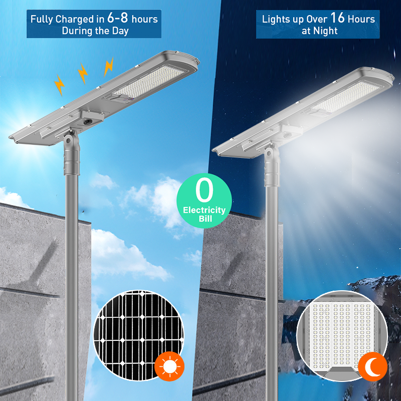 High Lumen IP65 Waterproof 100W 200W 300W 400W 500W Solar Light Outdoor Aluminum All In One Integrated Led Solar Street Light