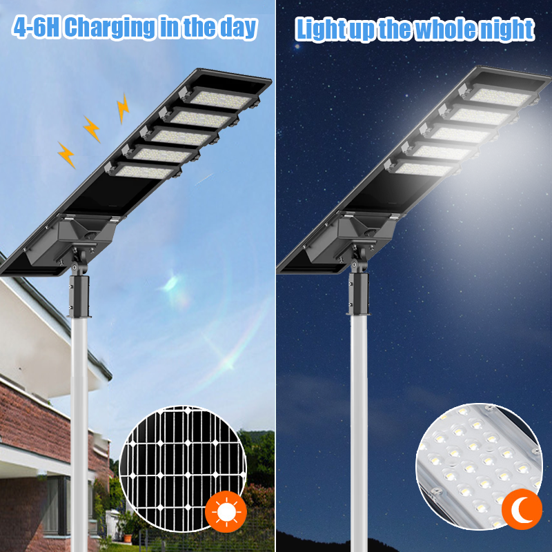 Aluminum Outdoor Solar Street Light 100w 200w 300w 500w 600w 700w IP65 Waterproof Integrated All In One Led Solar Street Light