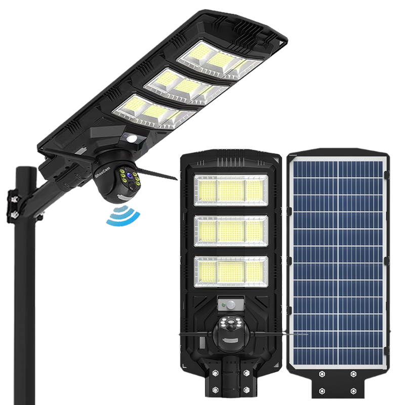 ABS Solar Light 4G CCTV 100w 200w 300w 400w 500w 600w Waterproof IP65 All In One Integrated Led Solar Street Light With Camera