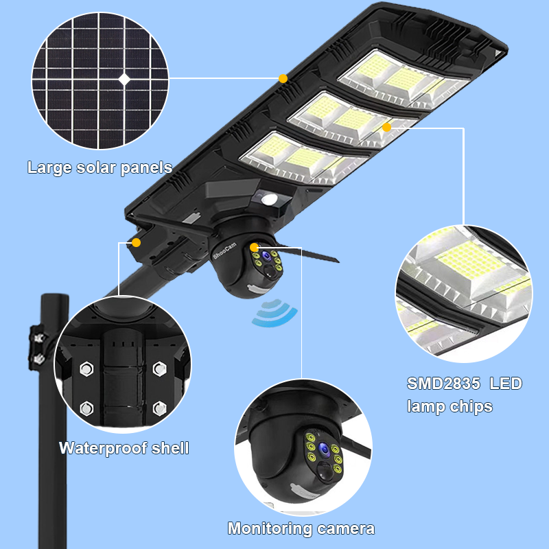 ABS Solar Light 4G CCTV 100w 200w 300w 400w 500w 600w Waterproof IP65 All In One Integrated Led Solar Street Light With Camera