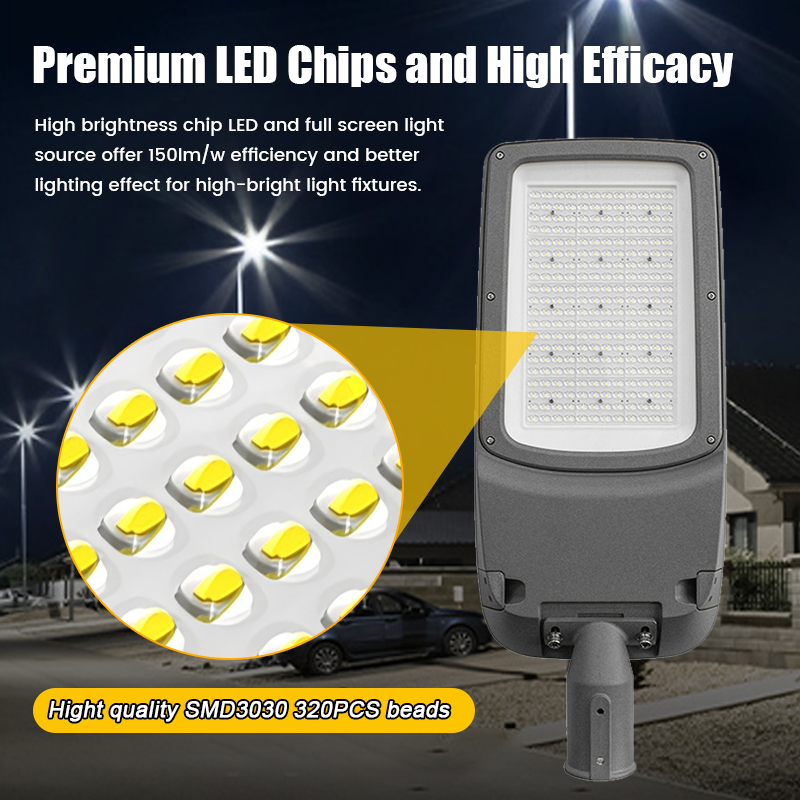 High Lumen Aluminum Street Lamp Waterproof IP65 IP66 Outdoor Road 50w 100w 150w 200w 300w 400w Electric SMD Led Street Light