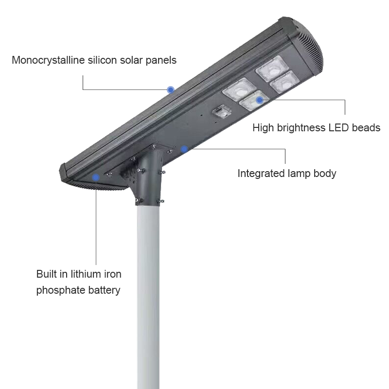 Aluminum Solar Light Outdoor Gareden 100w 200w 300w 400w 500w Waterproof IP65 All In One Integrated Led Solar Street Light