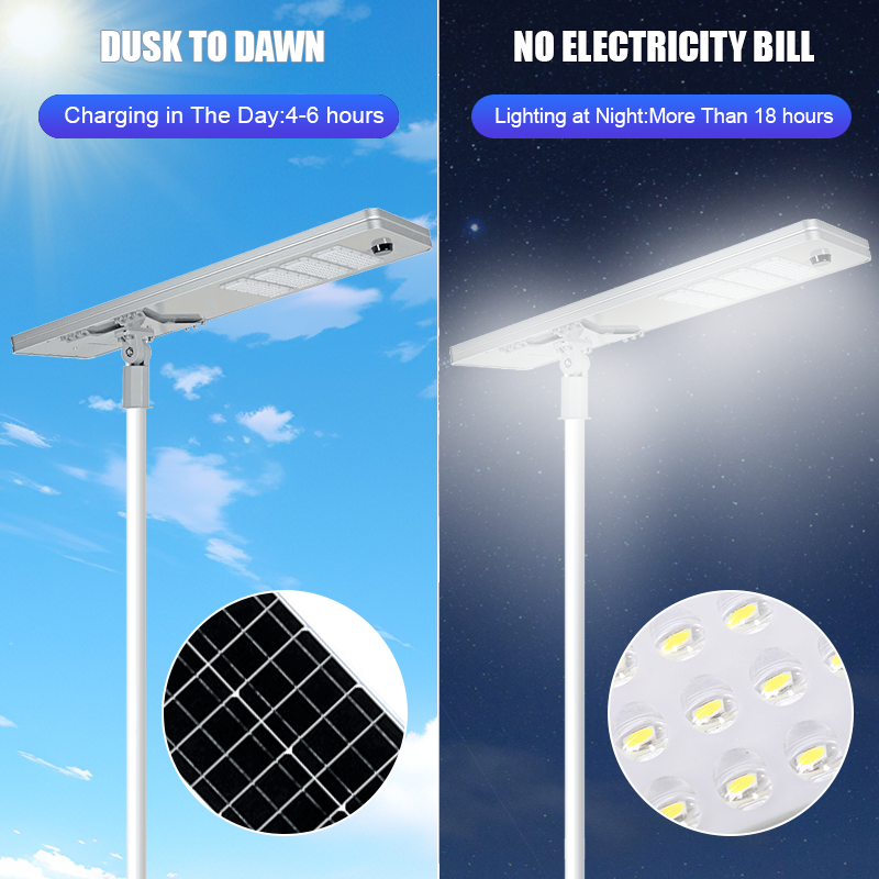 High Power Road Lamp 400w 500w 600w 700w Motion Sensor Outdoor Waterproof Ip65 All In One Integrated Led Solar Street Lights