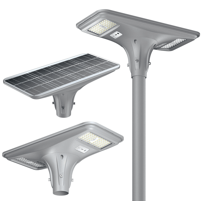 IP67 Waterproof All in One 300W 500W 600W Integrated Street Lamp LED Solar Powered Street Light with ABS Pole for Outdoor Use