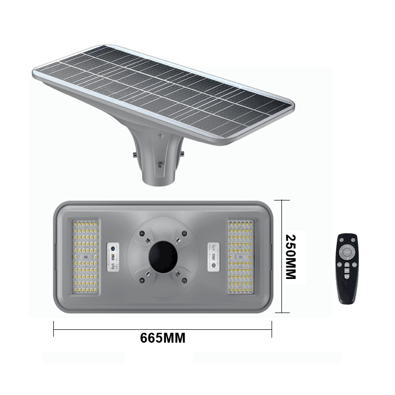 IP67 Waterproof All in One 300W 500W 600W Integrated Street Lamp LED Solar Powered Street Light with ABS Pole for Outdoor Use