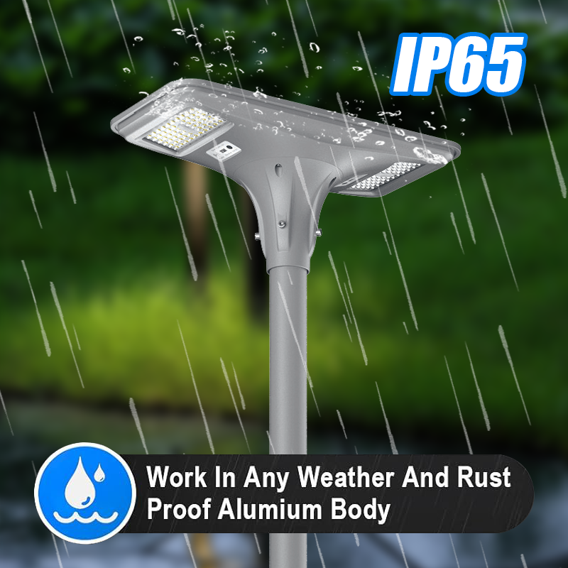 IP67 Waterproof All in One 300W 500W 600W Integrated Street Lamp LED Solar Powered Street Light with ABS Pole for Outdoor Use