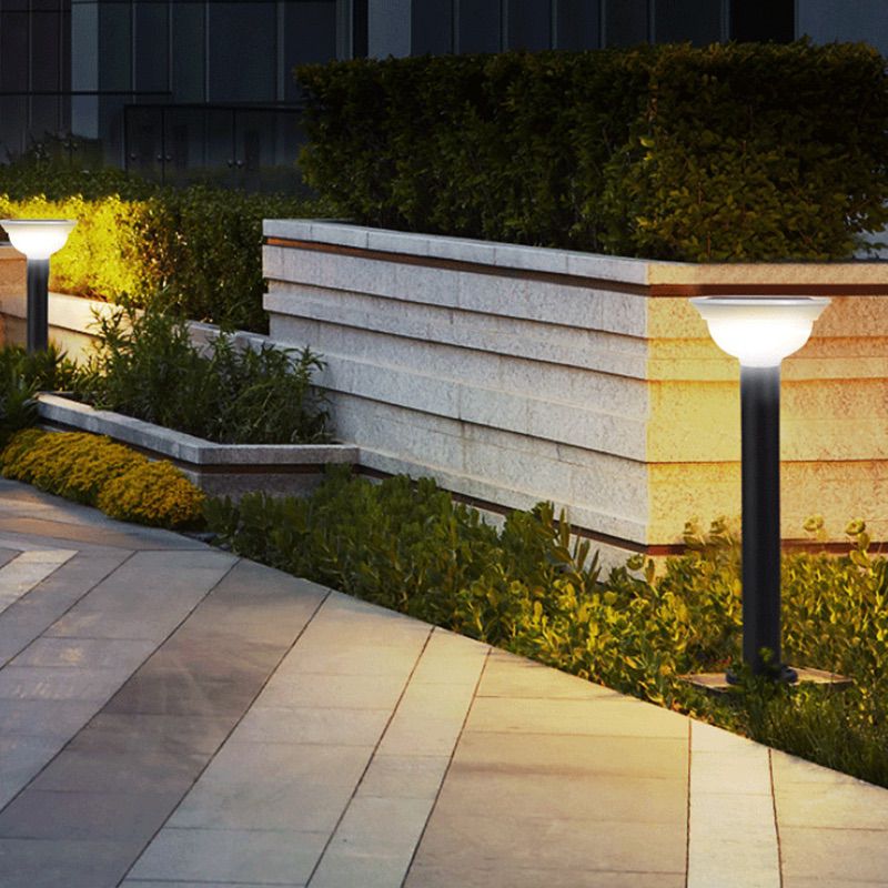Solar lawn light 5W round aluminum simple outdoor villa community courtyard pillar garden light