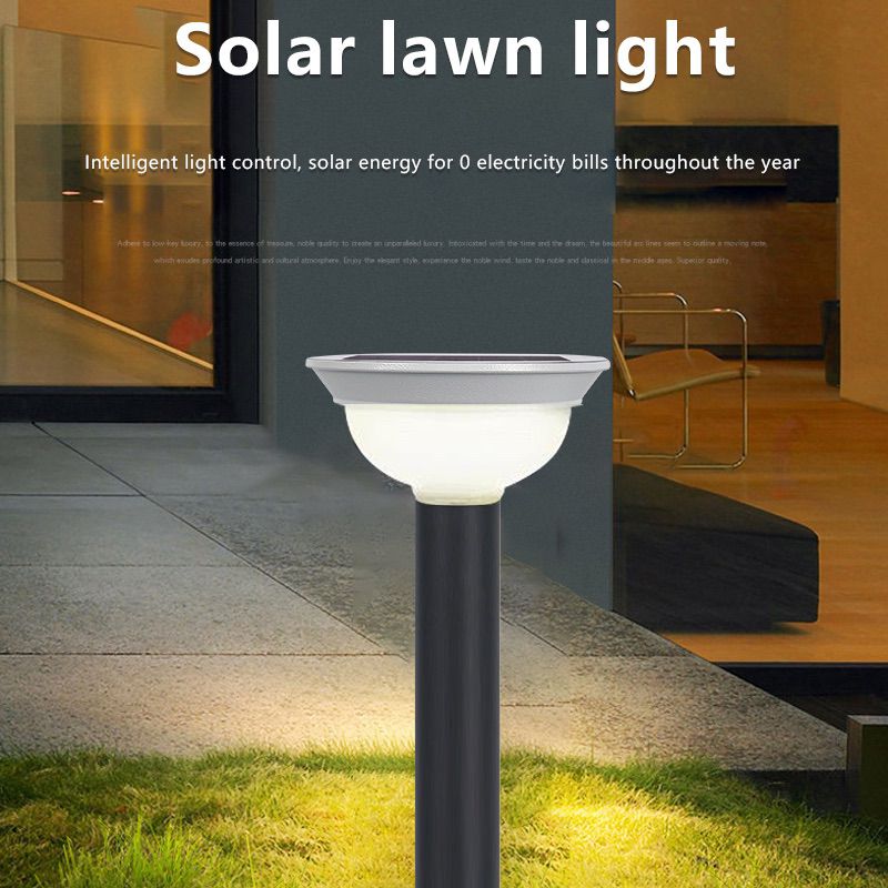 Solar lawn light 5W round aluminum simple outdoor villa community courtyard pillar garden light